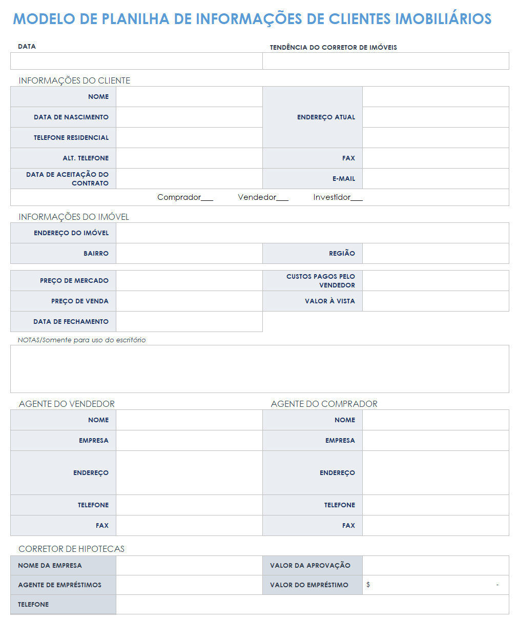  modelo de ficha de informações do cliente imobiliário