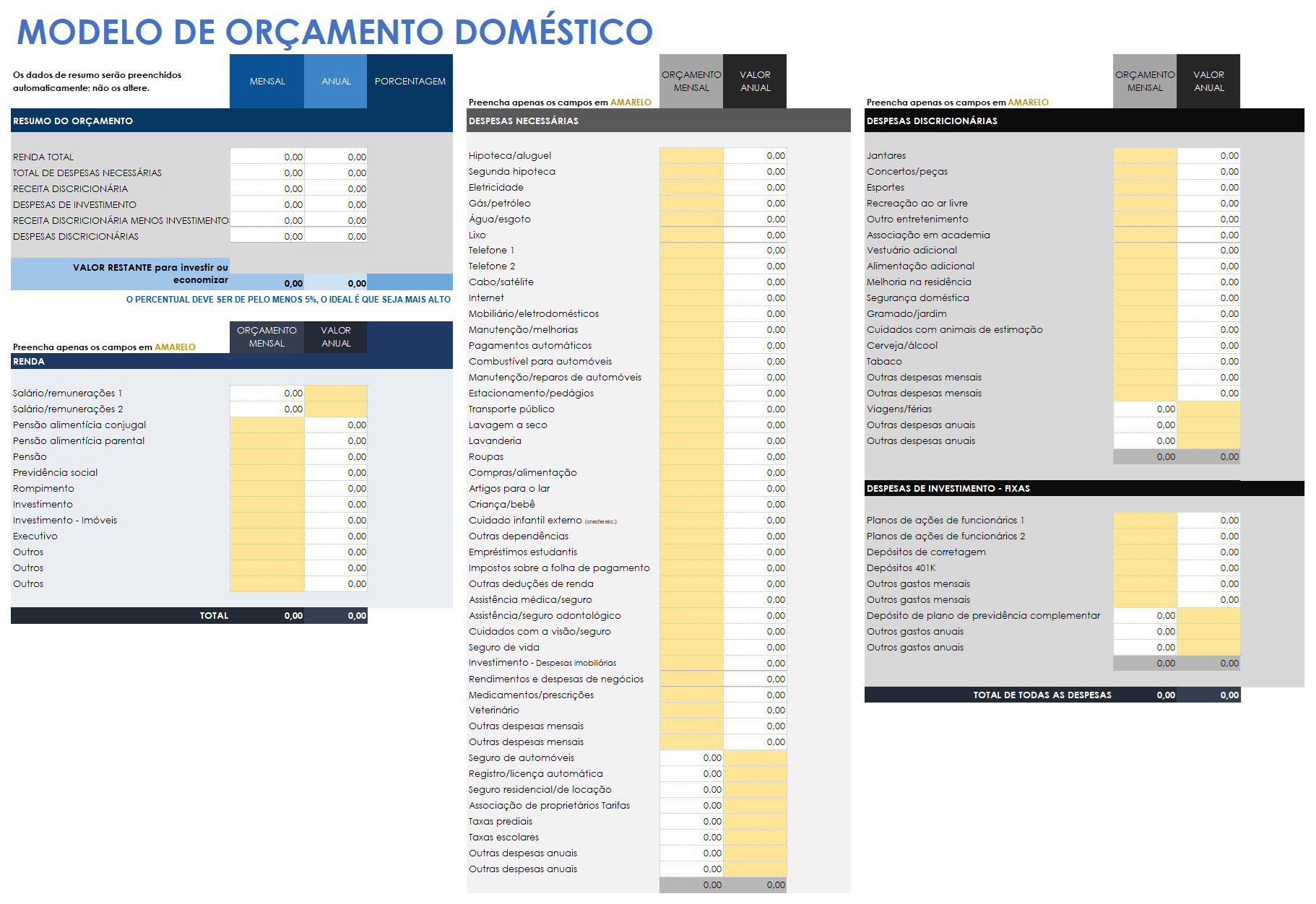  Modelo de orçamento doméstico