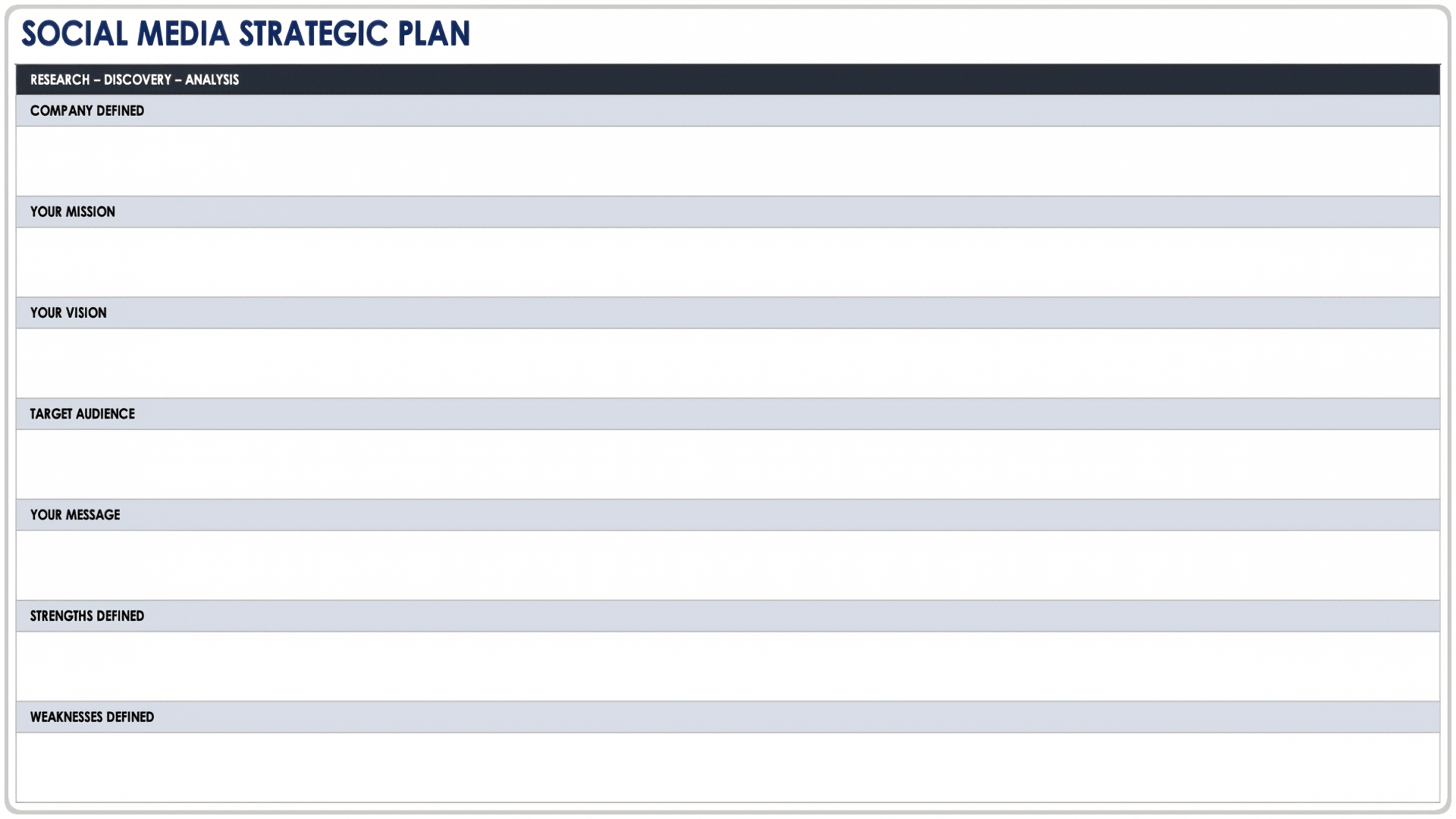 Social Media Strategic Plan