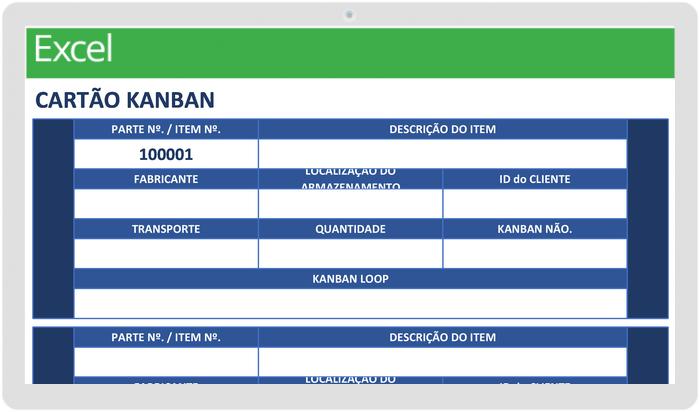 Cartão Kanban Básico Cartão Kanban Grátis