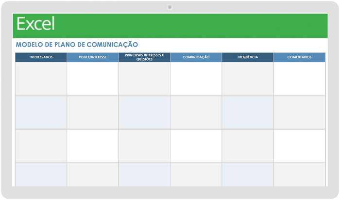 Modelo de plano de comunicação SIX Sigma